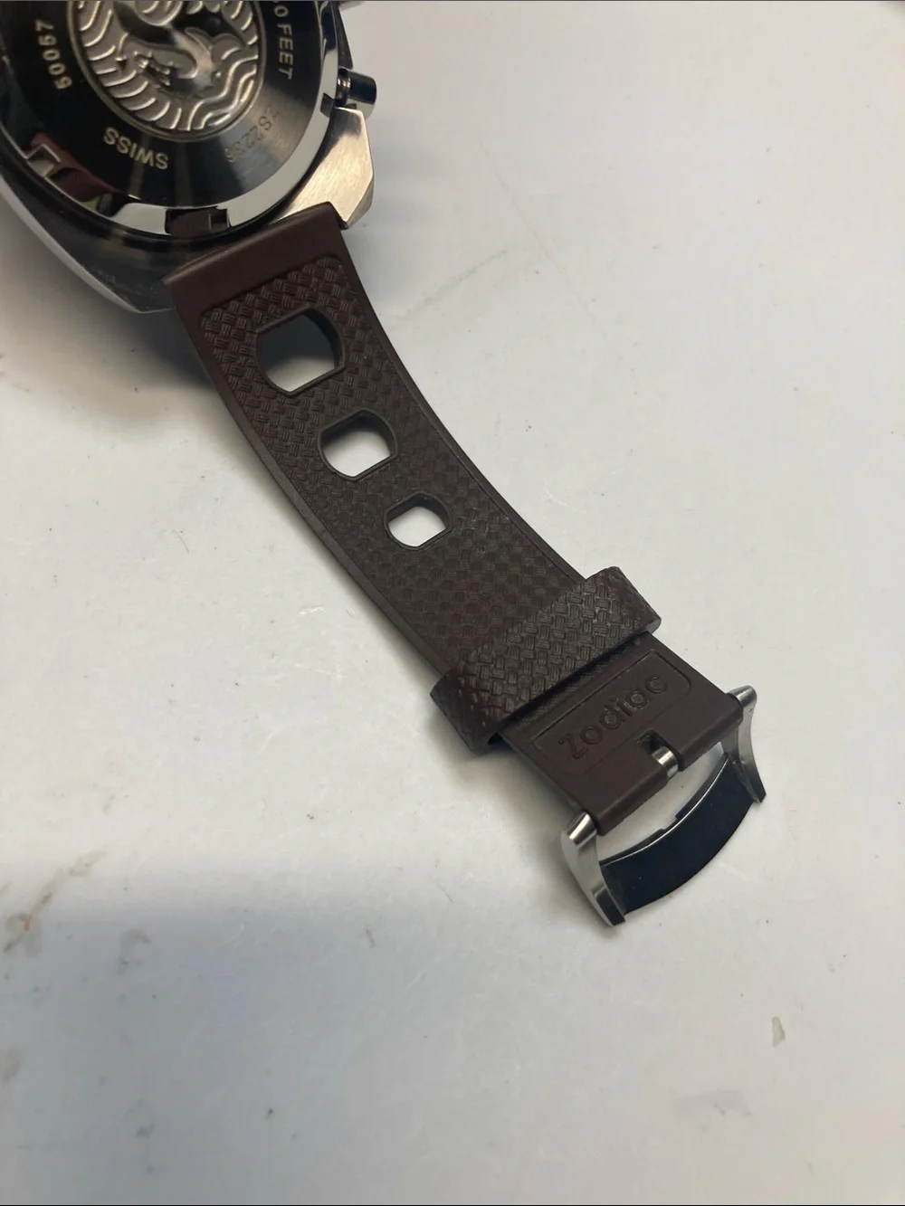 Zodiac Brown and Yellow Chronograph Dive Watch, Sea Dragon, new battery